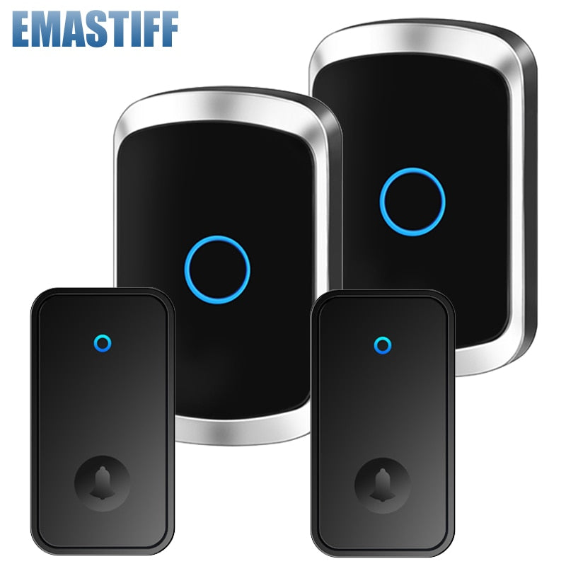 Wireless Doorbell No Battery required Waterproof Self-Powered 433mhz Door bell Sets Home Outdoor Kinetic Ring Chime Doorbell