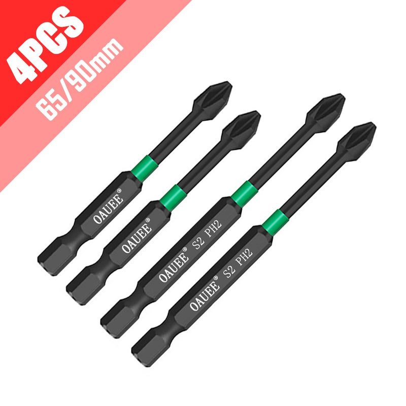 4/5/6pcs Magnetic Batch Head Impact Strong Cross PH2 High Hardness Screwdriver Bits 60/70/90mm Anti Non-slip WaterProof Bits