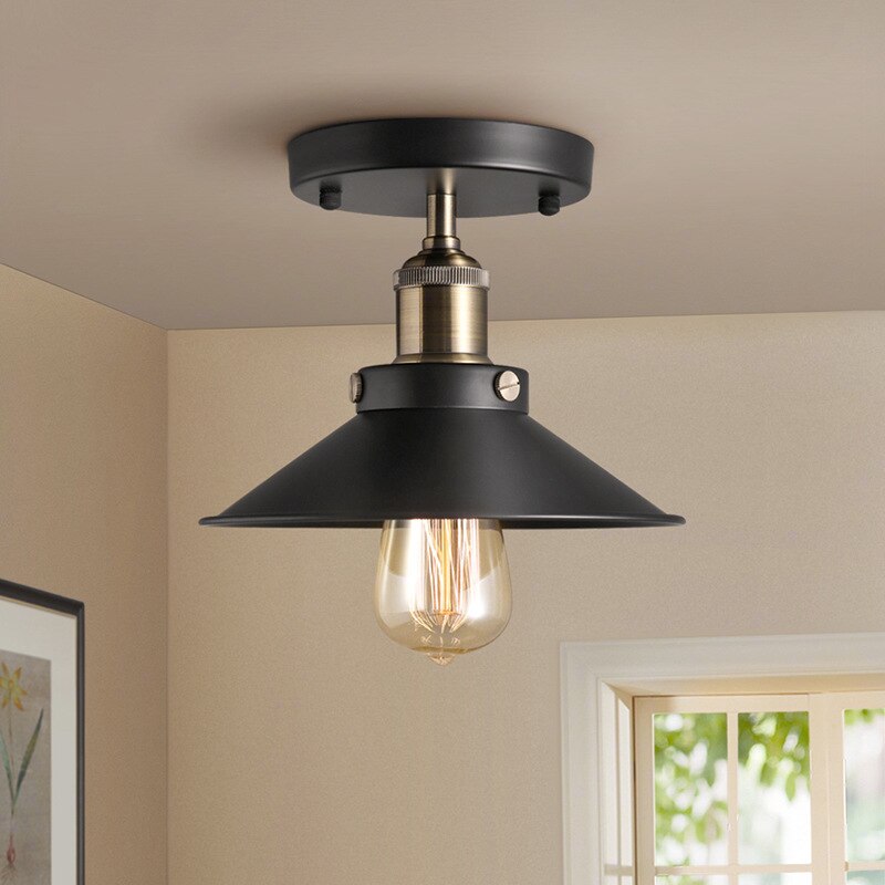 Retro Highquality American Country Style Black Gold Ceiling Lamp Loft For/Industrial Creative Indoor Home Bedroom DecorLighting