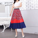 Pleated Skirt Women New  Print Cartoon Pattern  Elastic Women Skirts Big Swing Party Holiday High Waist Skirts