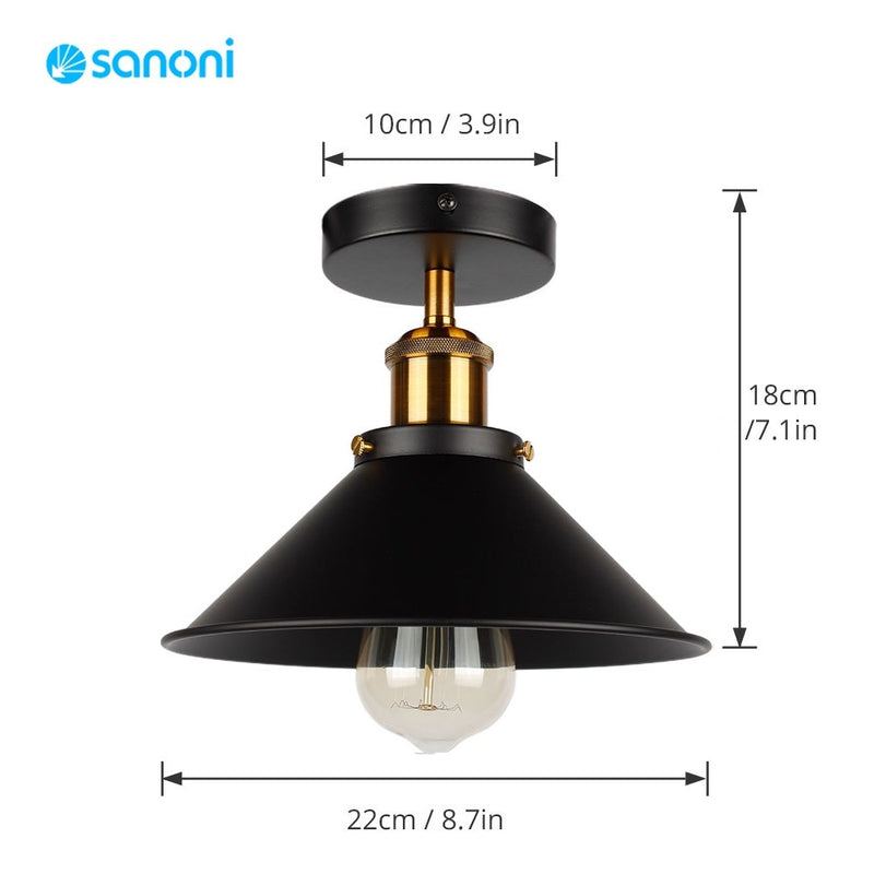 Retro Highquality American Country Style Black Gold Ceiling Lamp Loft For/Industrial Creative Indoor Home Bedroom DecorLighting