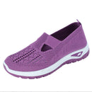Women's casual sports shoes, solid color breathable sports soft-soled lightweight walking shoes, low-top knitted casual shoes