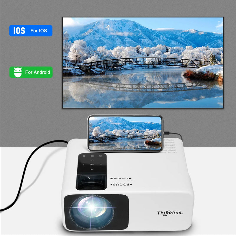 ThundeaL TD93Pro Projector Full HD 1080P Portable 2K 4K Video WiFi Projector TD93 Pro Home Theater Cinema 3D Smart Phone Beamer