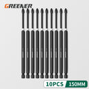 Greener Impact Strong Magnetic Batch Head Cross High Hardness Hand Drill Bit Screw Electric Screwdriver Set 50 65 70 90 150mm