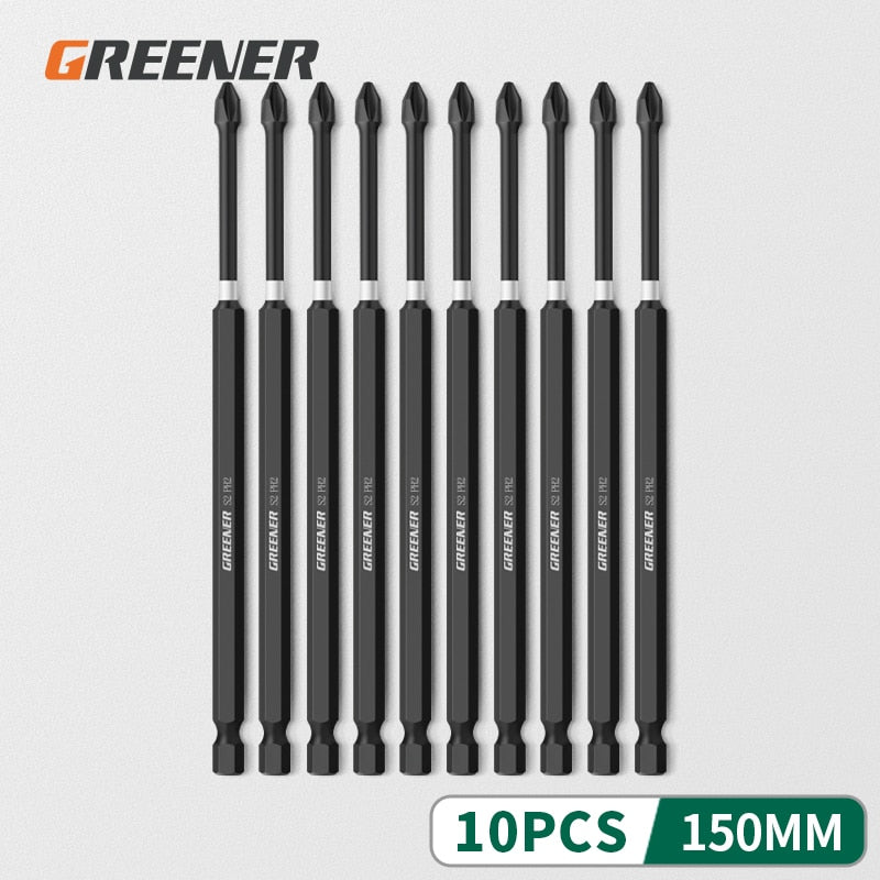 Greener Impact Strong Magnetic Batch Head Cross High Hardness Hand Drill Bit Screw Electric Screwdriver Set 50 65 70 90 150mm