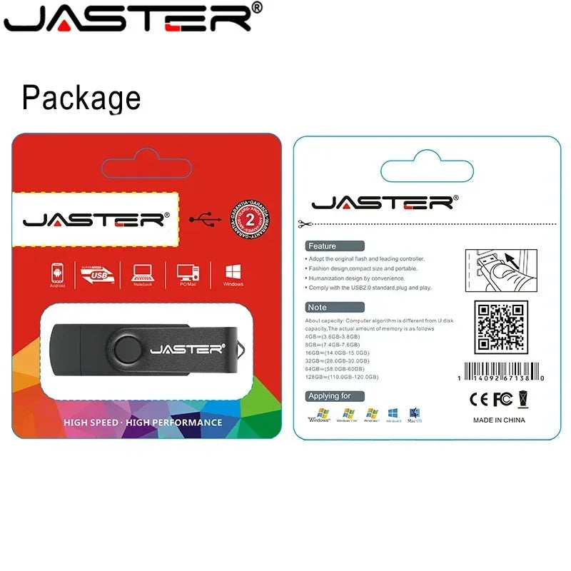JASTER Micro usb interface 2.0 OTG flash drive Smart Phone Tablet PC 4GB 8GB 16GB 32GB 64GB Pendrives Real Capacity Usb stick