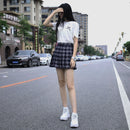Harajuku Skirt Women Pleat Skirt Harajuku Preppy Style Plaid Skirts Mini Cute Japanese School Uniforms Ladies Jupe Kawaii Skirt