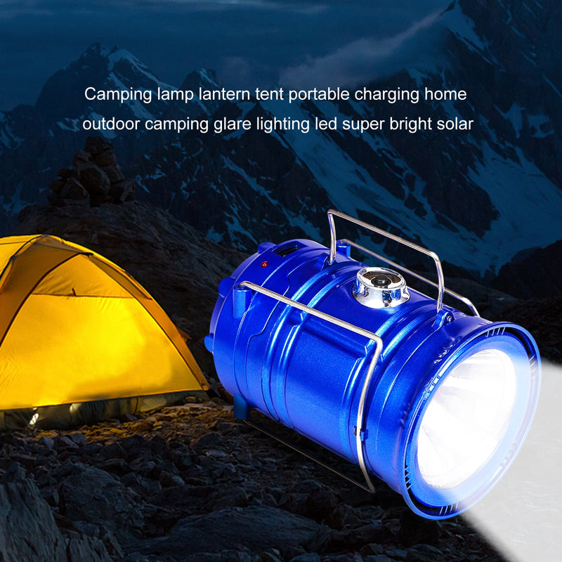 camping lantern solar rechargeable led camp light & handheld flashlight Collapsible - Solar Spot Lights Foldable Tent Light Solar Camping Lanterns at