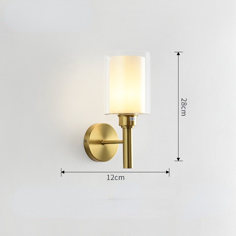 Modern Led Light Gold Glass Ball Wall Lamp Living Room Bathroom Bedroom Bedside Entrance Porch Indoor Lighting Decoration Lamp