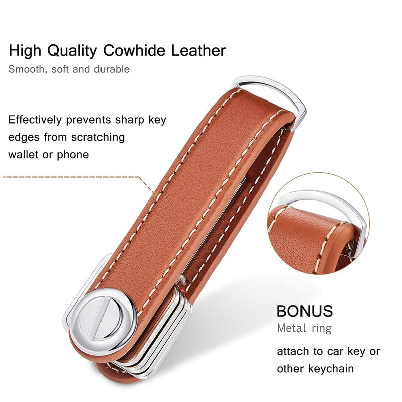 Fashion Leather Car Key Pouch Storage Case key holder for keys Wallet Ring Collector Housekeeper EDC Pocket Key Organizer Smart