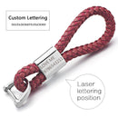 Dalaful Custom Lettering Keychains Woven Leather Detachable Keyrings Customize Personalized Gift For Car Key Chain Holder K350