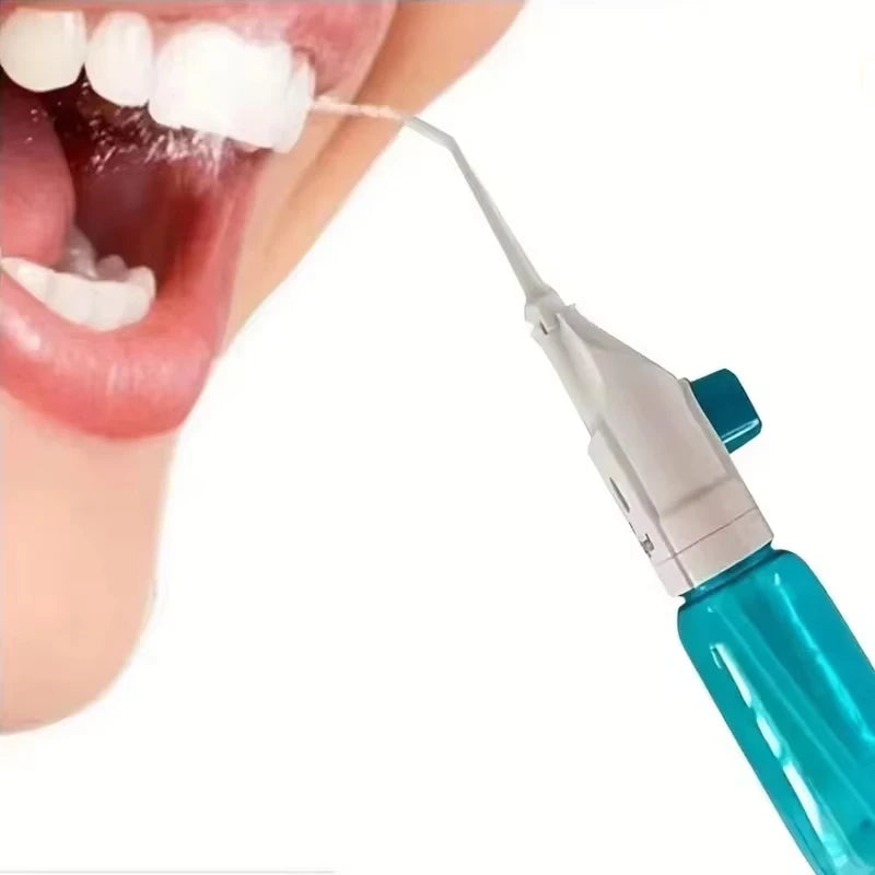 High Pressure Oral Irrigator Portable Teeth Clean Water Dental Floss Manual High Pressure Water Toothpick