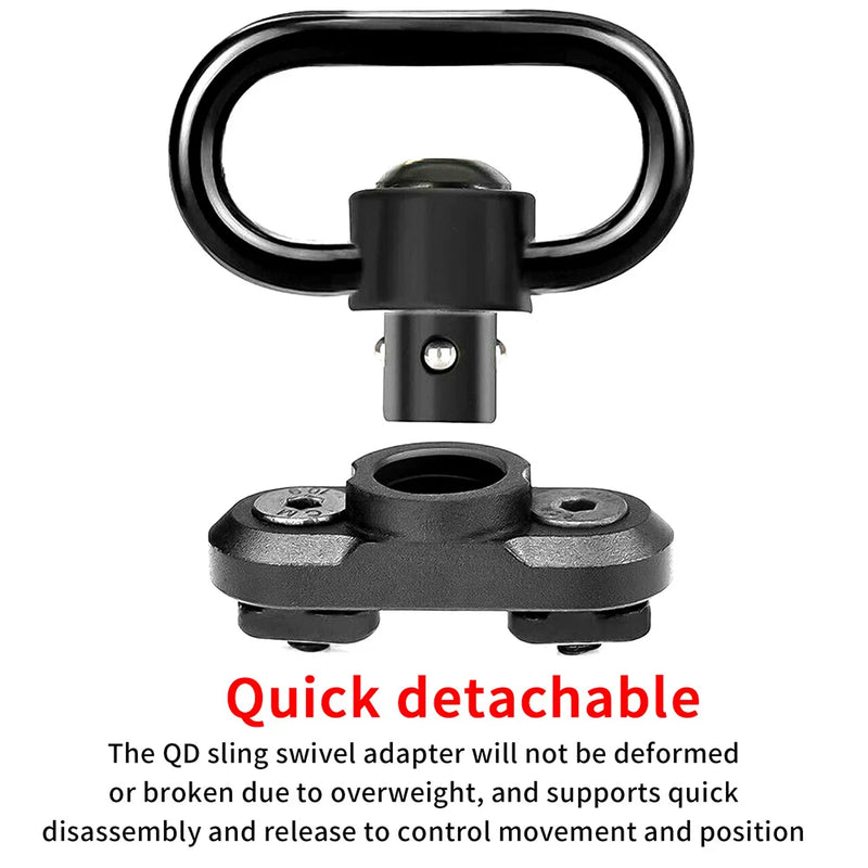 1.25” QD Sling Swivel Mount Heavy Duty Quick Detach Push Button Swivels for Two Point Sling 360°Rotatable Easy to Mount QD Sling