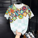 New Style Men's Casual Trendy Fashion Short-Sleeved T-Shirt Classic Round-neck T-Shirt Colorful Print Letters Summer Shirt