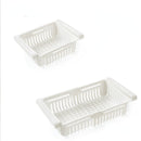 Adjustable Stretchable Refrigerator Storage Rack Kitchen Fridge Freezer Shelf Holder Pull-Out Drawer Organizer Basket Multicolor