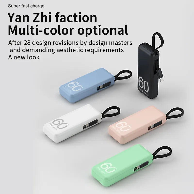 5000mAh Mini Power Bank Cellphone Fast Charging External Battery For Iphone Portable Emergency Own Line Powerbank For Huawei