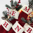 Christmas Socks Knitting Snowflake Letter Stocking Christmas Decoration For Home 2023 Xmas Tree Ornament Gift Navidad Natal 2024