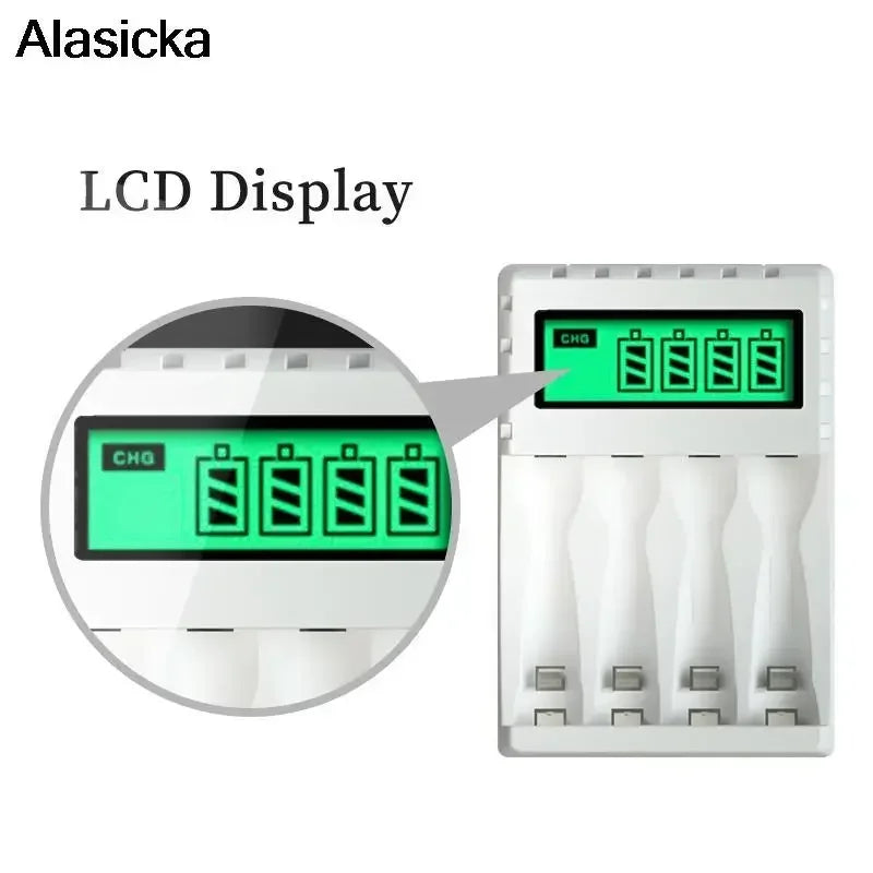 LCD Display Smart Intelligent Battery Charger With 4 Slots  For AA/AAA NiCd NiMh Rechargeable Batteries aa aaa Charger