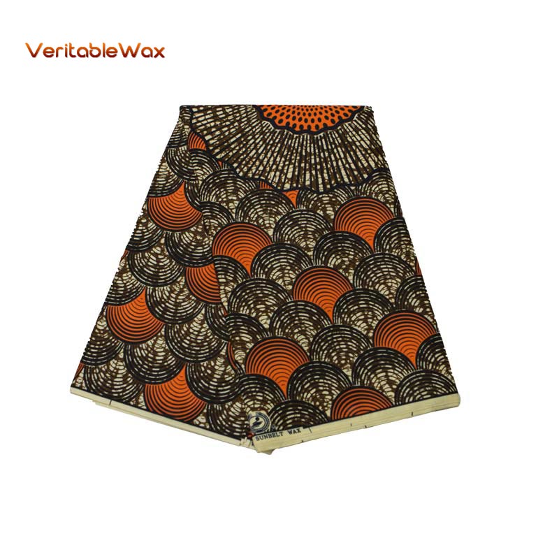 African Wax Polyester Wax Fabric High Quality Ankara Veritablewax African Wax Print Fabric A-6