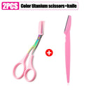 Eyebrow Shaving Knife Eyebrow Scissors with Comb Stainless Steel Plastic Razor Facial Hair Removal Razor Razor Make-up Tool