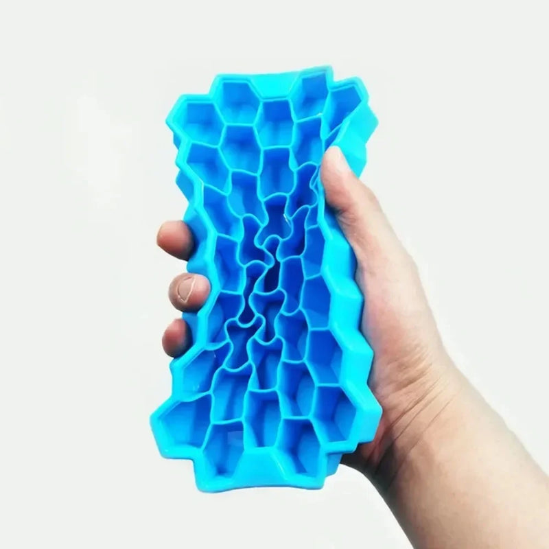 37-chamber Honeycomb Ice Cube Tray Reusable Food-grade Silicone Ice Cube Mold BPA-free Ice Maker Removable Lid ice tray