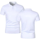New Summer Men's Short Sleeve Collar Tshirts New Solid Color Casual Polo Shirt Trendy Breathable Loose Basic Splice Top