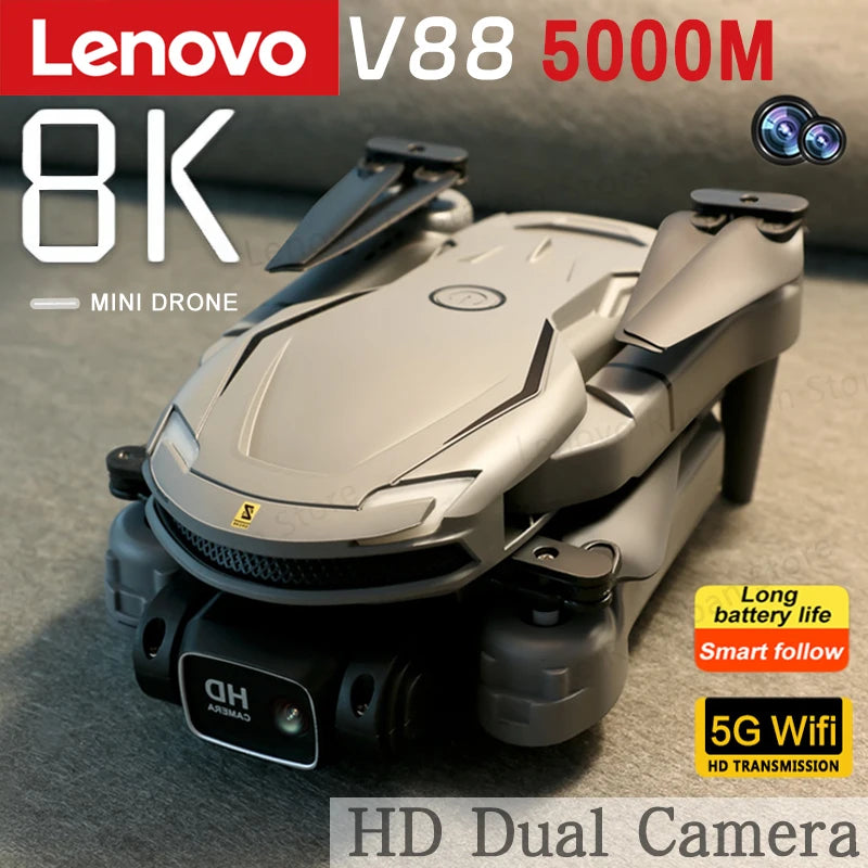 Lenovo Original V88 Drone 8K Professional HD Aerial Dual-Camera Omnidirectional Obstacle Avoidance Drone Quadcopter 5000M