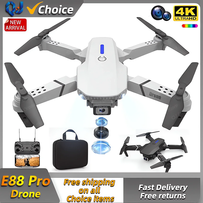 E88Pro RC Drone 4K Professional With 1080P Wide Angle HD Camera Foldable Helicopter WIFI FPV Height Hold Gift Toy