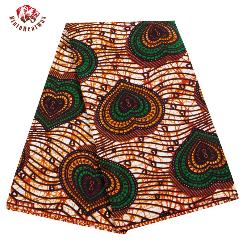 BintaRealWax African Wax Prints Fabric Polyester Ankara Bazin High Quality 6 Yards 3 Yards African Fabric for Party Dress FP6079