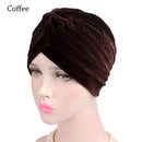 Women Shine Silver Gold Knot Twist Turban Headbands Cap Autumn Winter Warm Headwear Casual Streetwear Female Muslim Indian Hats