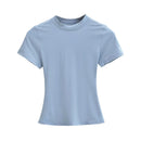 New High Quality Casual T shirt Sexy Slim Short Sleeves Fashion Trend Solid Women Clothing y2k Tops