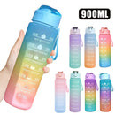 900ml Water Bottle Motivational Sport Water Bottle Leakproof Drinking Bottles Outdoor Sports Travel Kettle Drinking Water Bottle
