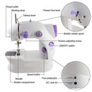 Portable Mini Household Sewing Machine Small Hand-held Electric Sewing Machine Double Speed Adjustable Night Light Sewing Needle