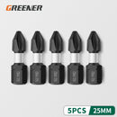 Greener 25 50 70 90 150mm Strong Magnetic Batch Head Cross High Hardness Hand Drill Bit Screw Electric Screwdriver Set