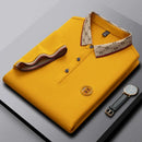 Men's Fashion Short sleeved Summer Polo Shirt High end Design Exquisite Ice Silk Embroidered Breathable T-shirt