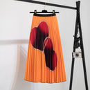 Pleated Skirt Women New  Print Cartoon Pattern  Elastic Women Skirts Big Swing Party Holiday High Waist Skirts