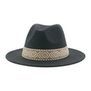 Panama Hat Western Cowboy Hats for Women Solid Big Brim Casual Fedoras Men Women Camel Black White Felted Hat Sombreros Gorras