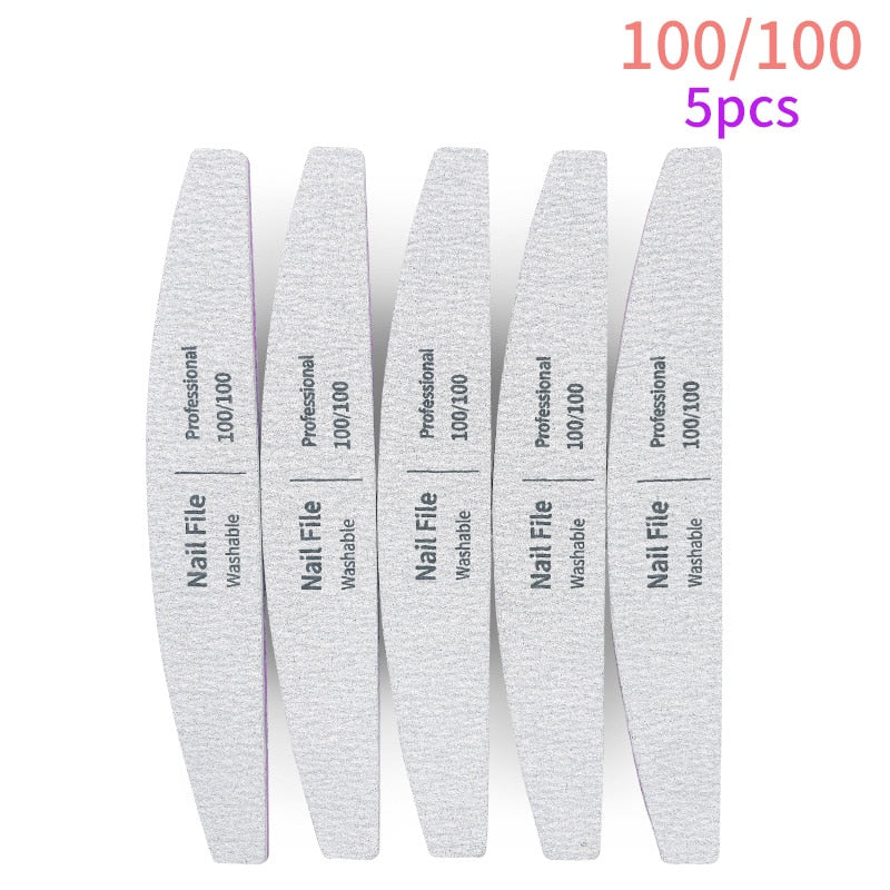 Nail File 100 to 180 Professional Tools Emery for Manicure Lime 240 Sandpaper Gel Polishing Files for Nails Buffers Set Polisher