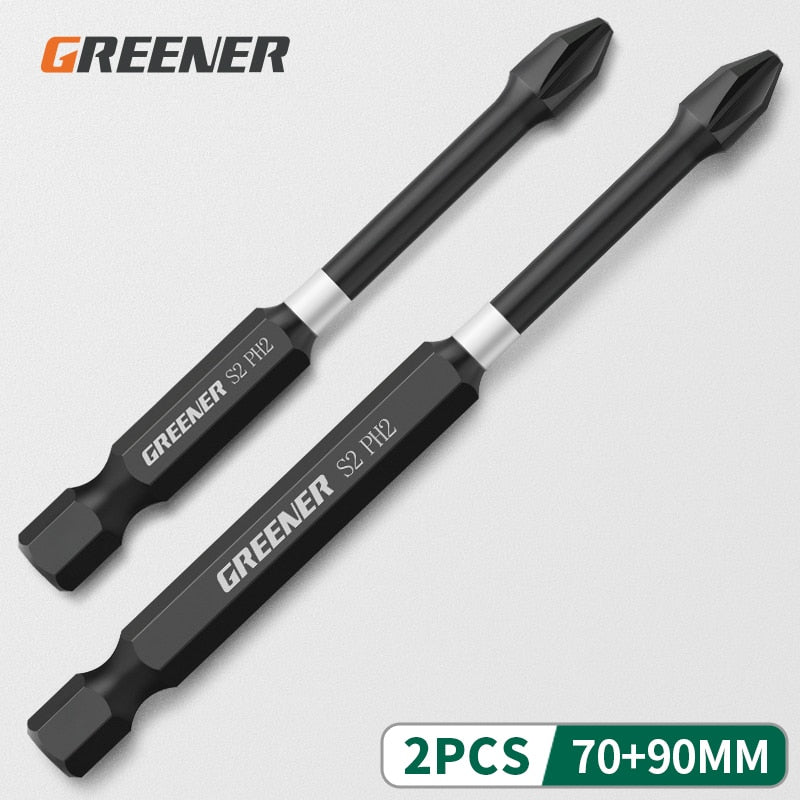 Greener Impact Strong Magnetic Batch Head Cross High Hardness Hand Drill Bit Screw Electric Screwdriver Set 50 65 70 90 150mm