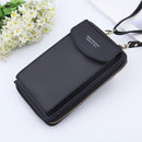 Women Shoulder Strap Purses Solid Color Leather Bag Short Travel Mobile Phone Bag Card Holders Storage Wallet Flap Pocket