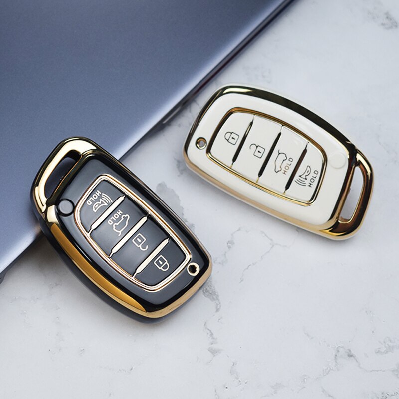 4 Button Soft TPU Shell Fob For Hyundai Ix35 Ix45 I10 I30 I40 Tucson Santa Fe Rena Sonata Elantra Creta Car Smart Key Case Cover