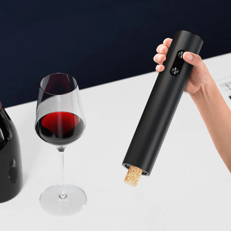 Electric Wine Opener Gift Set Automatic Corkscrew With Foil Cutter One-click Button Battery Bottle Opener For Kitchen Bar Party