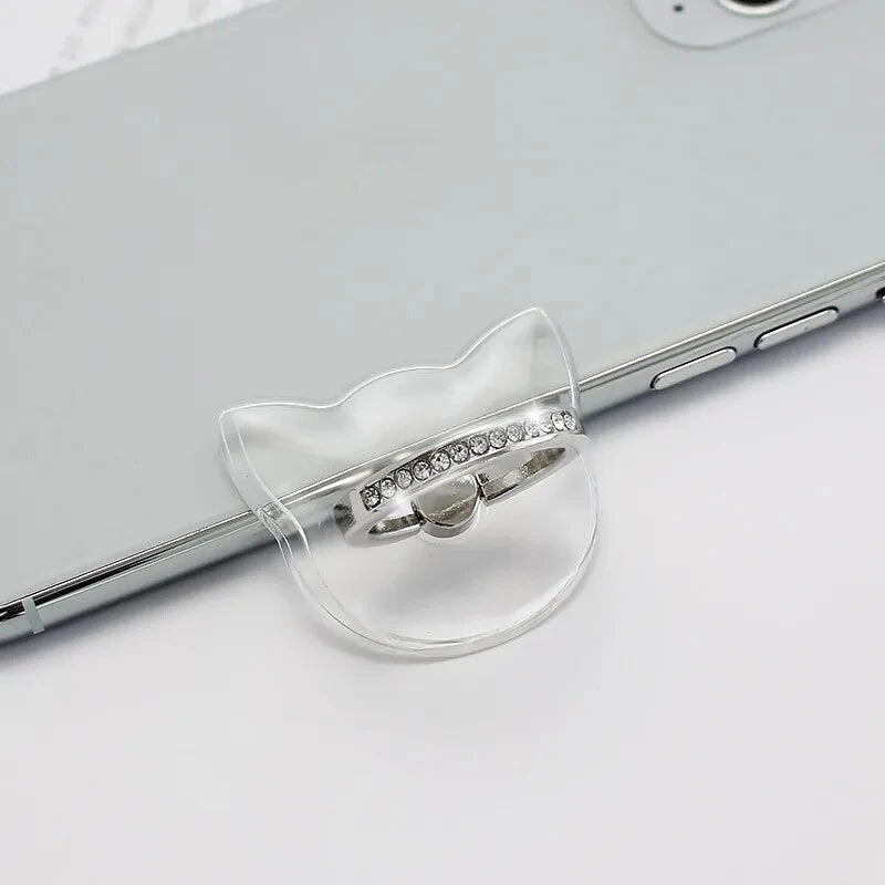 Universal Transparent Finger Ring Mobile Phone Smartphone Stand Holder For iPhone 12 Xiaomi Samsung Smart Phone Car Mount Stand