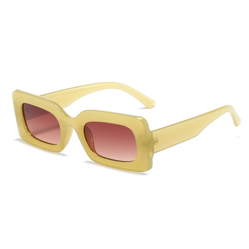 Women's Sunglasses Fashion Vintage Rectangle Frame Purple Pink Square Glasses Girls Sun Glasses Ladies Eyewear UV400