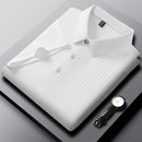 New Men's Casual Fashion Striped Short Sleeved Collar Polo Shirt Breathable and Comfortable Summer Versatile T-shirt