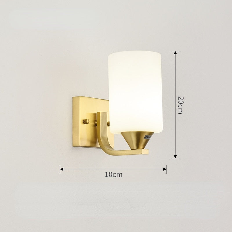 Modern Led Light Gold Glass Ball Wall Lamp Living Room Bathroom Bedroom Bedside Entrance Porch Indoor Lighting Decoration Lamp