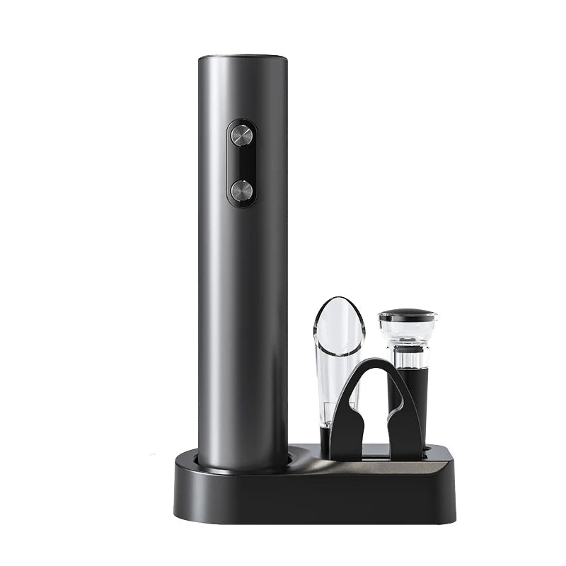 Electric Wine Opener Gift Set Automatic Corkscrew With Foil Cutter One-click Button Battery Bottle Opener For Kitchen Bar Party