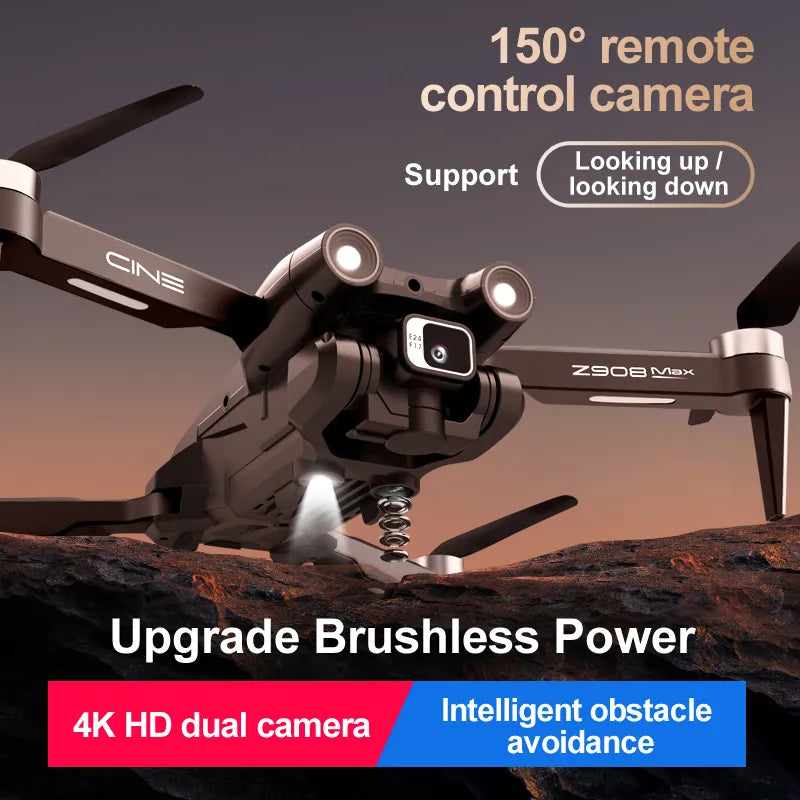 Lenovo Z908Pro Max Drone Brushless Motor Dual4K ESC Professional WIFI FPV Obstacle Avoidance Four-Axis Folding Rc Quadcopter Toy