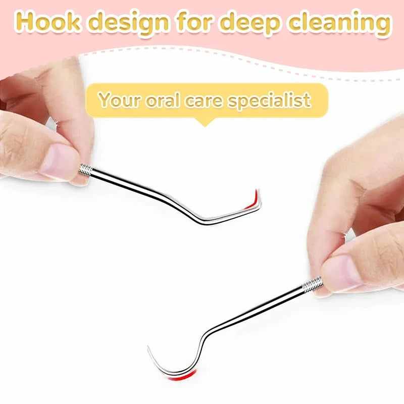 Stainless Steel Toothpick Set Tooth Flossing Reusable Toothpicks Portable Oral Cleaning Tools Teeth Cleaner for Oral Care