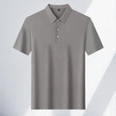 New Men's Casual Fashion Striped Short Sleeved Collar Polo Shirt Breathable and Comfortable Summer Versatile T-shirt